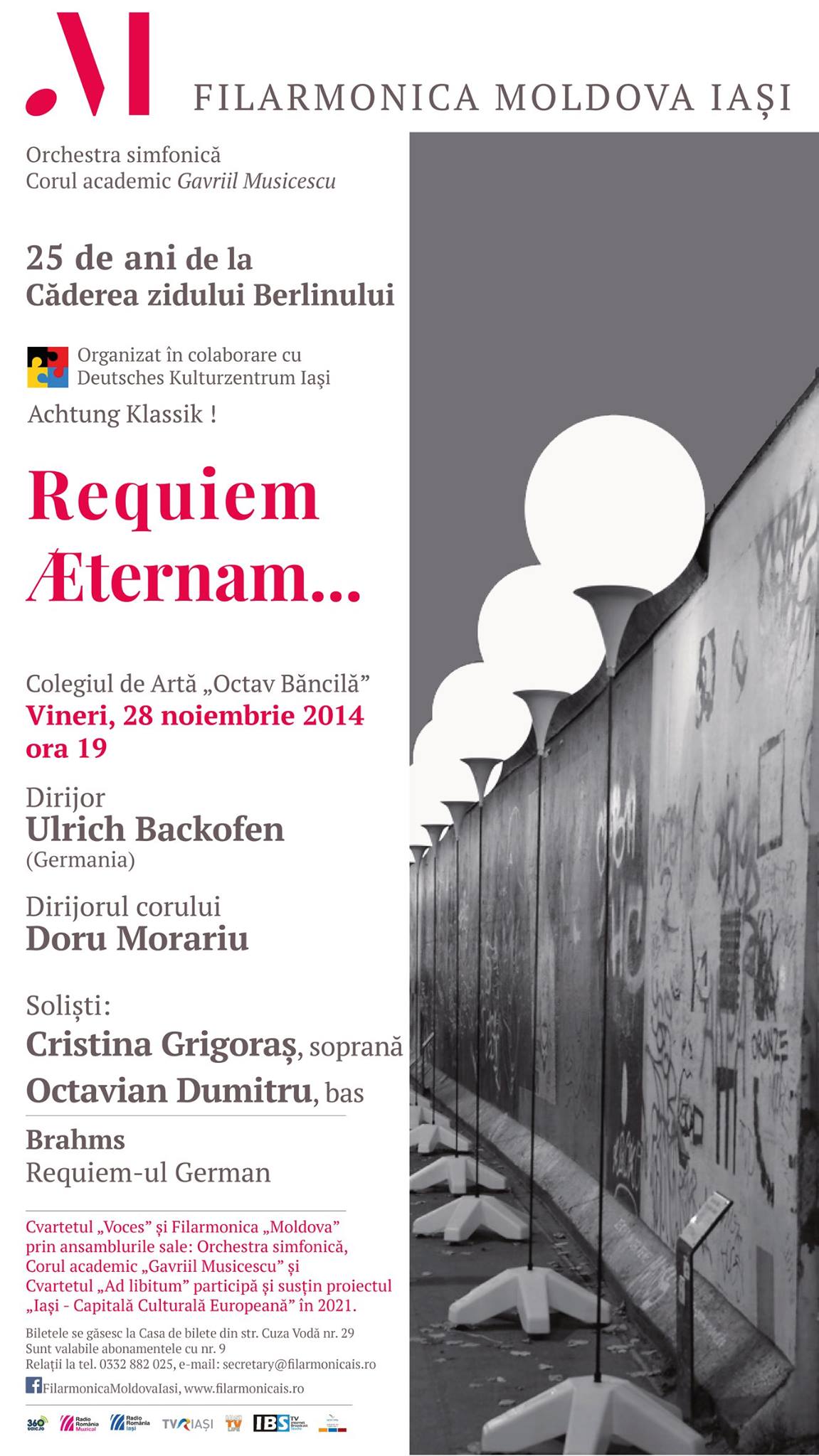 Concert Requiem Æternam… 25 de ani de la căderea Zidului Berlinului