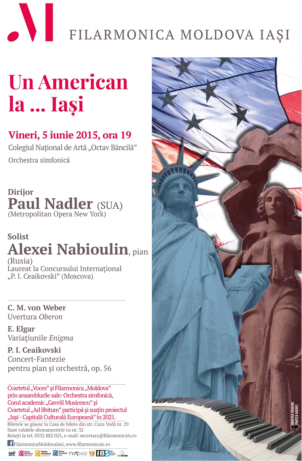 Iaşi: 5 iunie, de la ora 19:00 Concert simfonic Un American la Iaşi