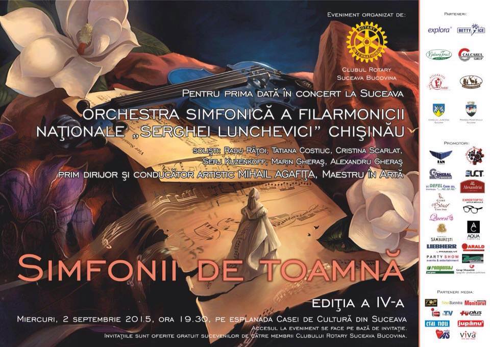 ”Simfonii de Toamnă” la Suceava, cu Filarmonica Naţională din Chişinău