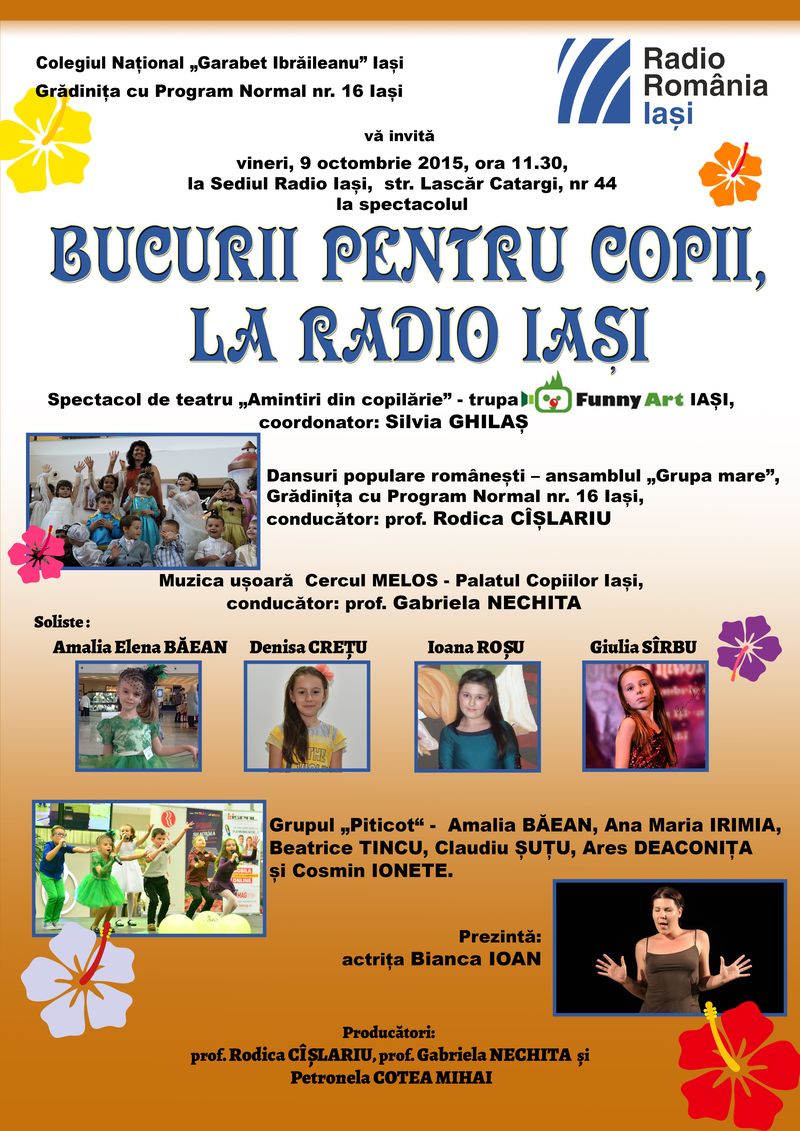 Spectacol „Bucurii pentru copii, la Radio Iași” (VIDEO)