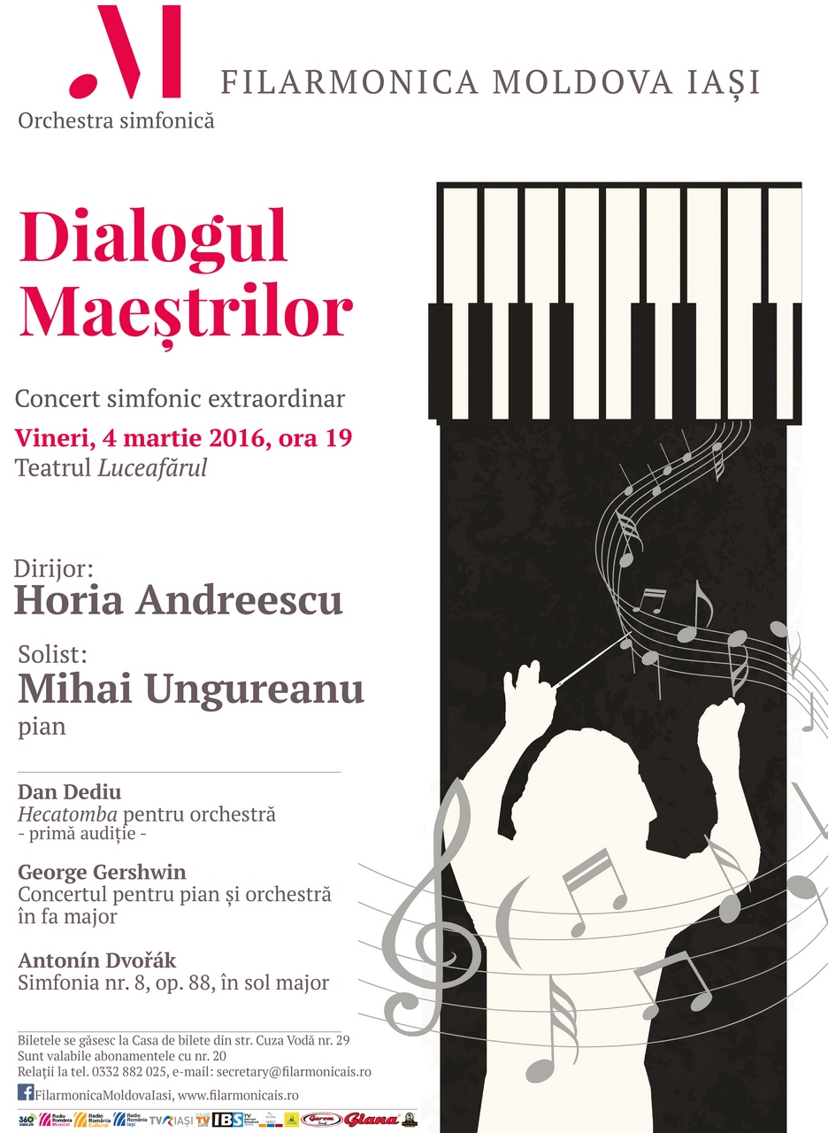 Iaşi, 4 martie, ora 19.00, Concert Dialogul Maeştrilor la Teatrul Luceafărul