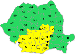 COD GALBEN de ploi şi răcire a vremii