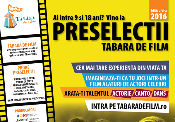 Încep preselecțiile pentru “Tabăra de Film”!