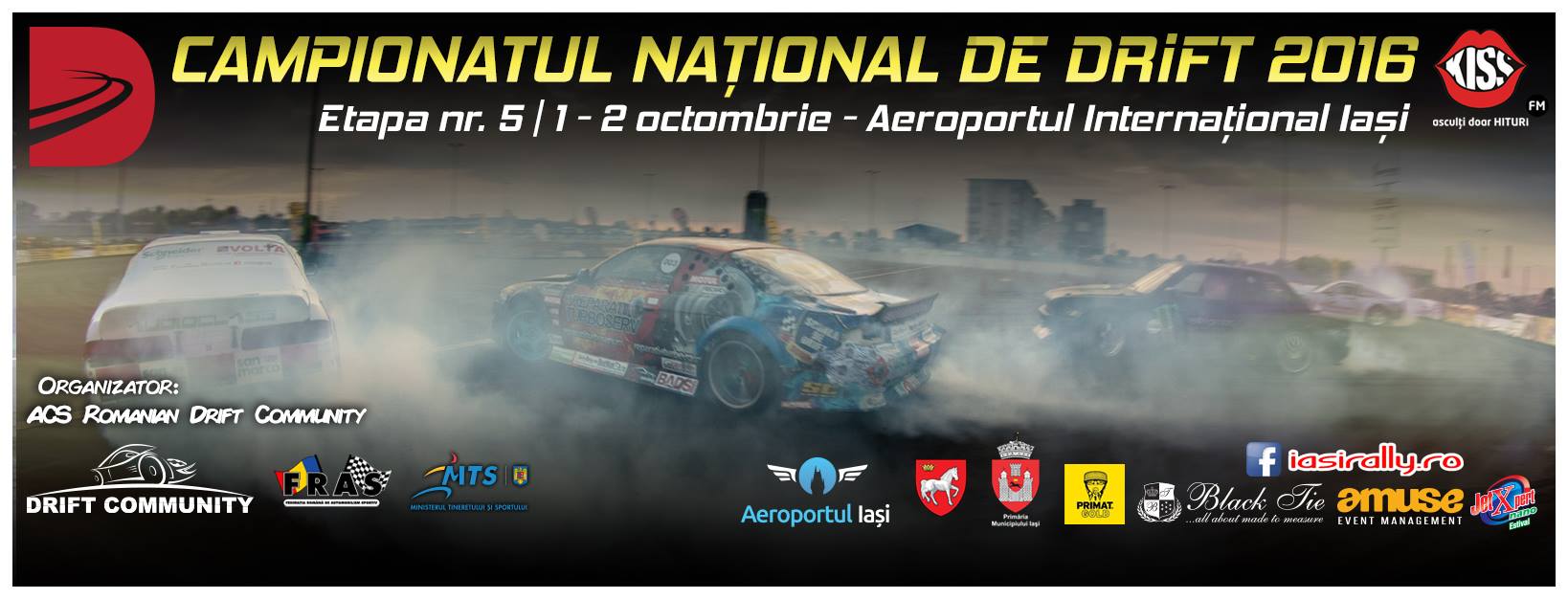 Iaşi: Finala Campionatului National de Drift 2016 pe Aeroportul Internaţional