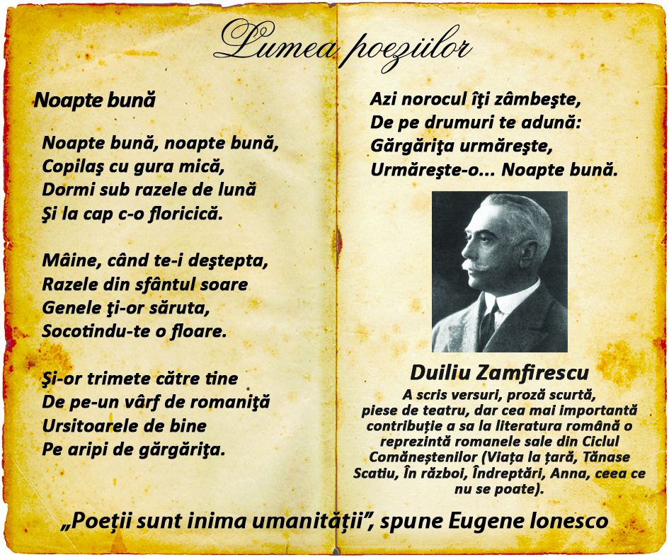 „Nimeni nu poate prinde ceasul trecător” (Duiliu Zamfirescu)