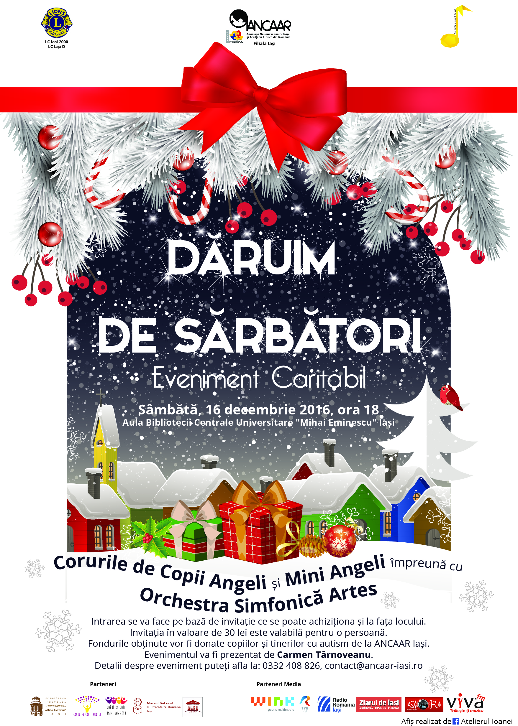 16.12.2016 – Eveniment caritabil în beneficiul copiilor și tinerilor cu autism – „Dăruim de sărbători”