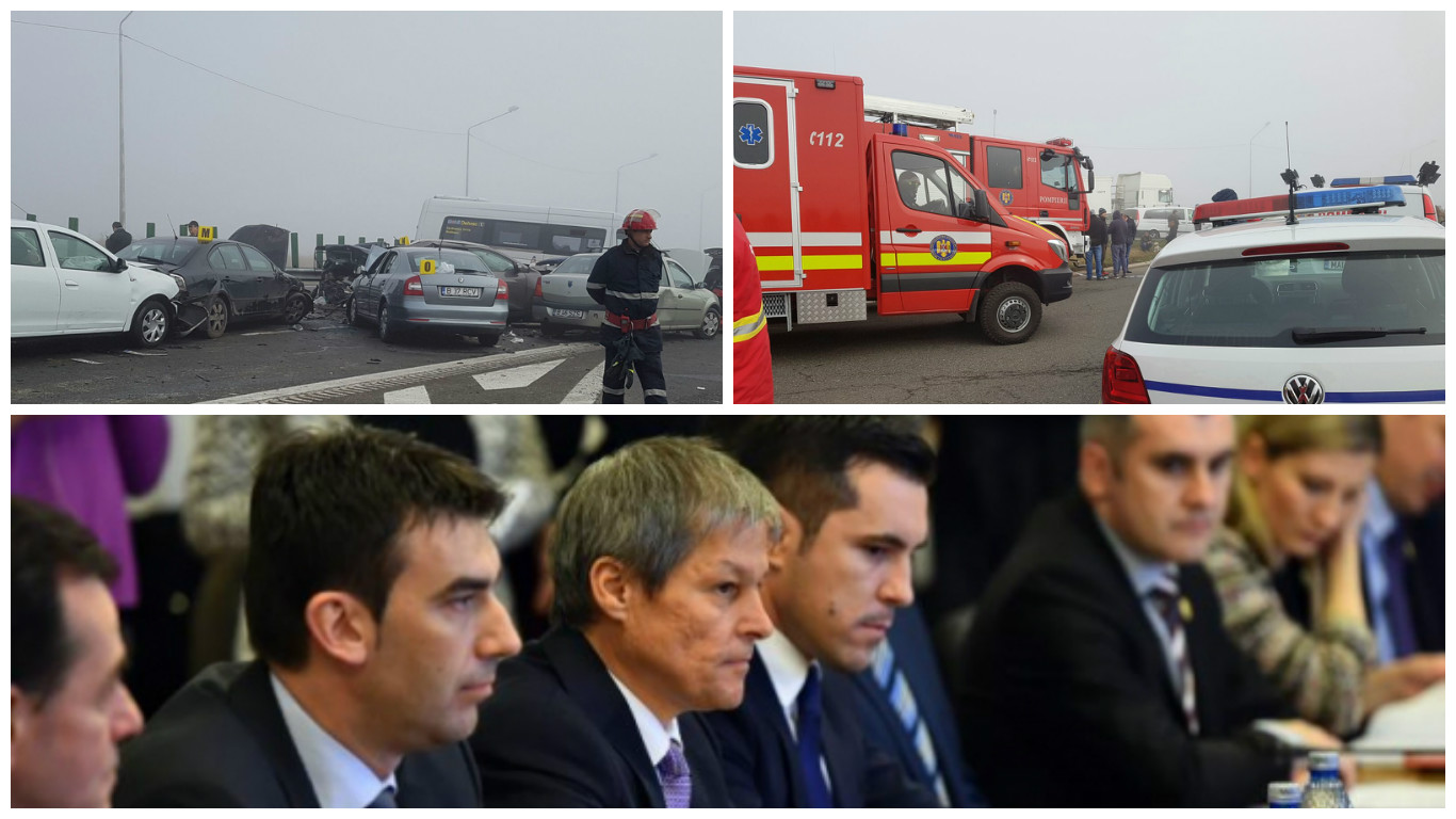 Premierul Cioloş spune că a discutat cu ministrul Afacerilor Interne despre intervenţia în cazul accidentului de pe autostrada A2