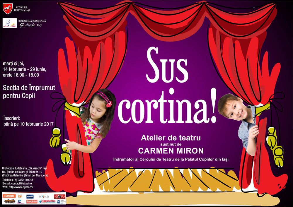 „Sus cortina!” – Atelier de teatru pentru copii. Gratuit!