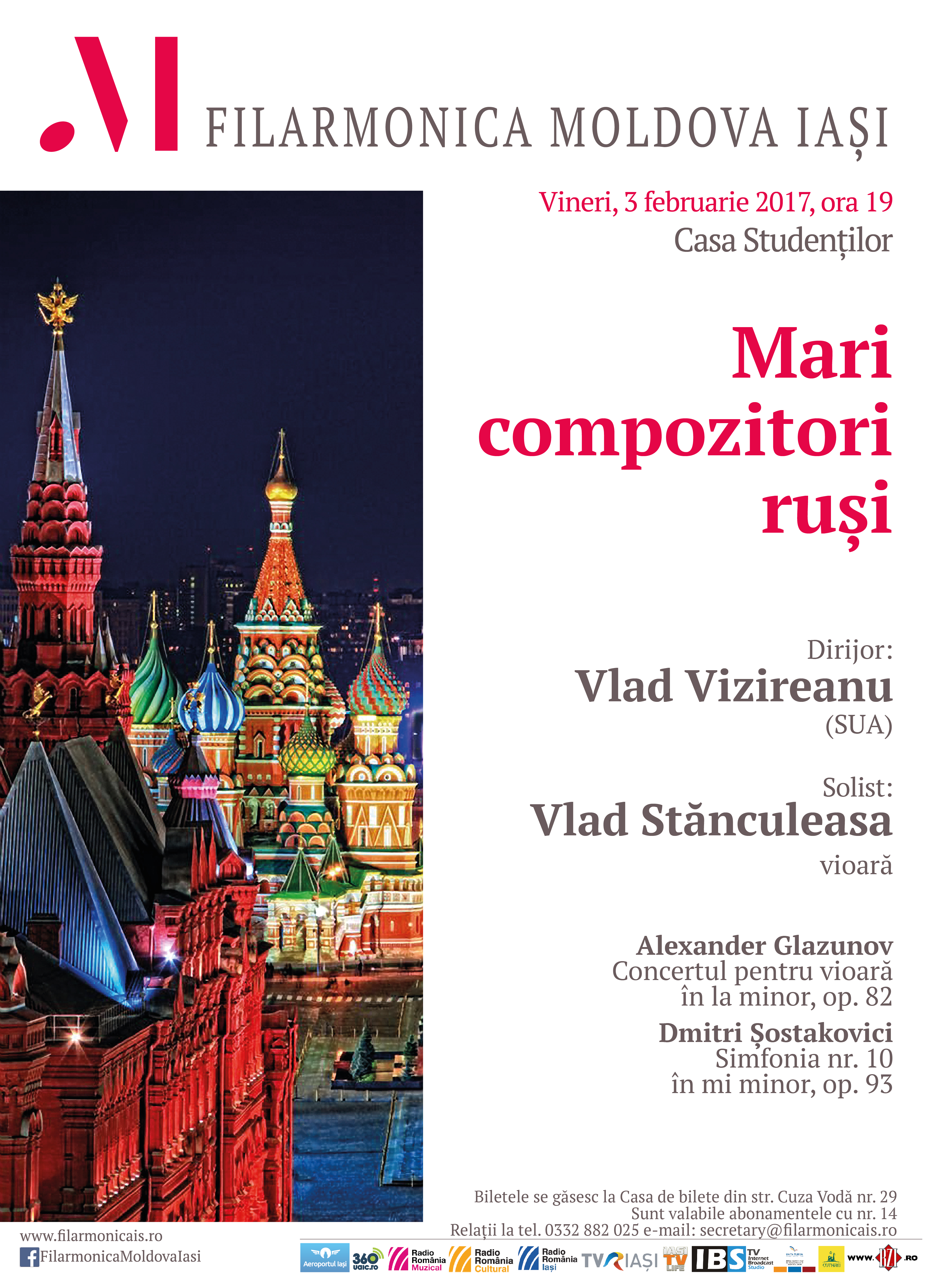 (AUDIO) 03 feb., de la 19.00, Filarmonica Moldova cu Vlad Stănculeasa și Vlad Vizireanu la Casa de Cultură a Studenților Iași