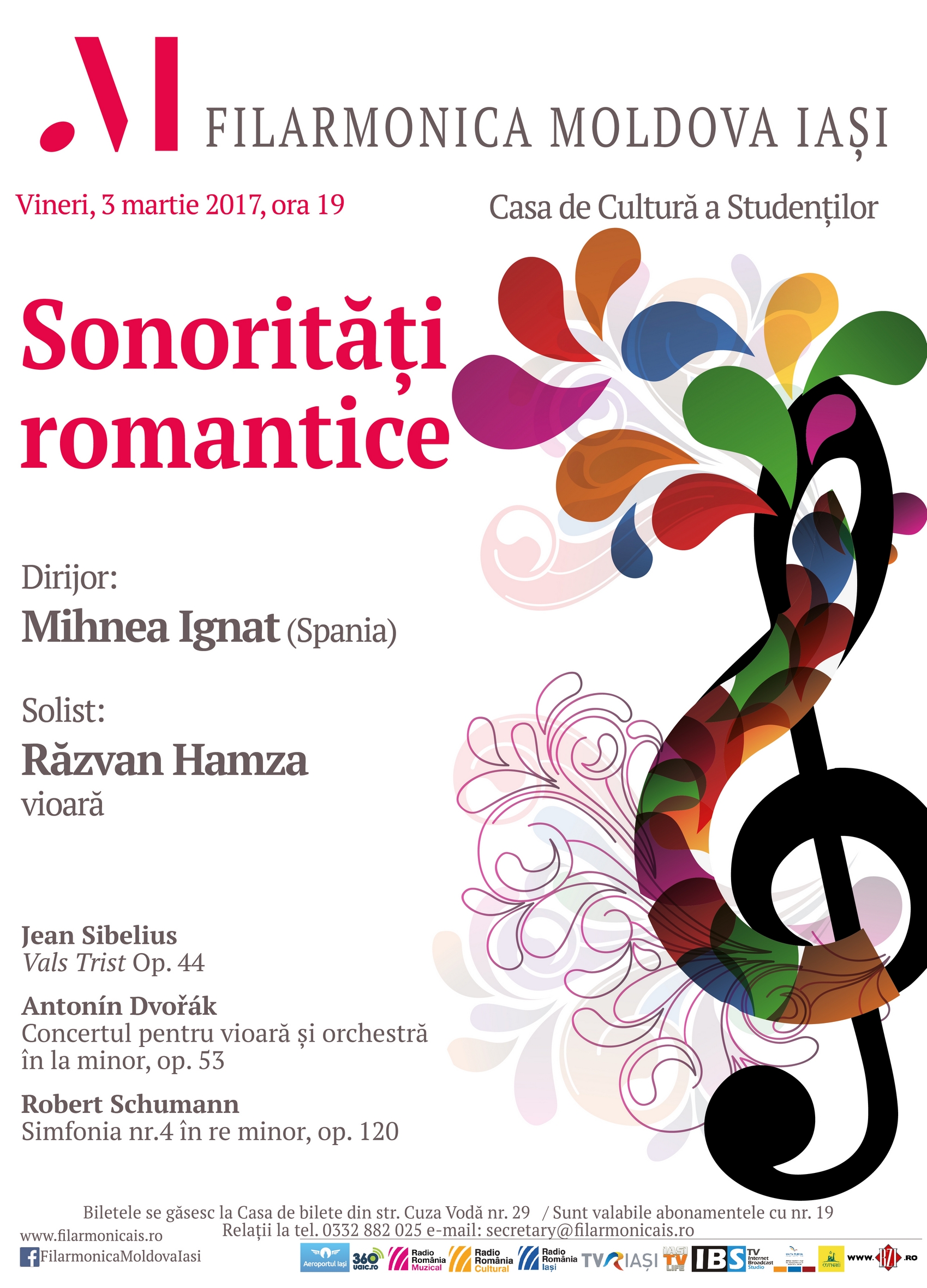 Iași, 3 martie, ora 19, Casa Studenților: Filarmonica Moldova cu Mihnea Ignat dirijor și Răzvan Hamza – vioară, solist