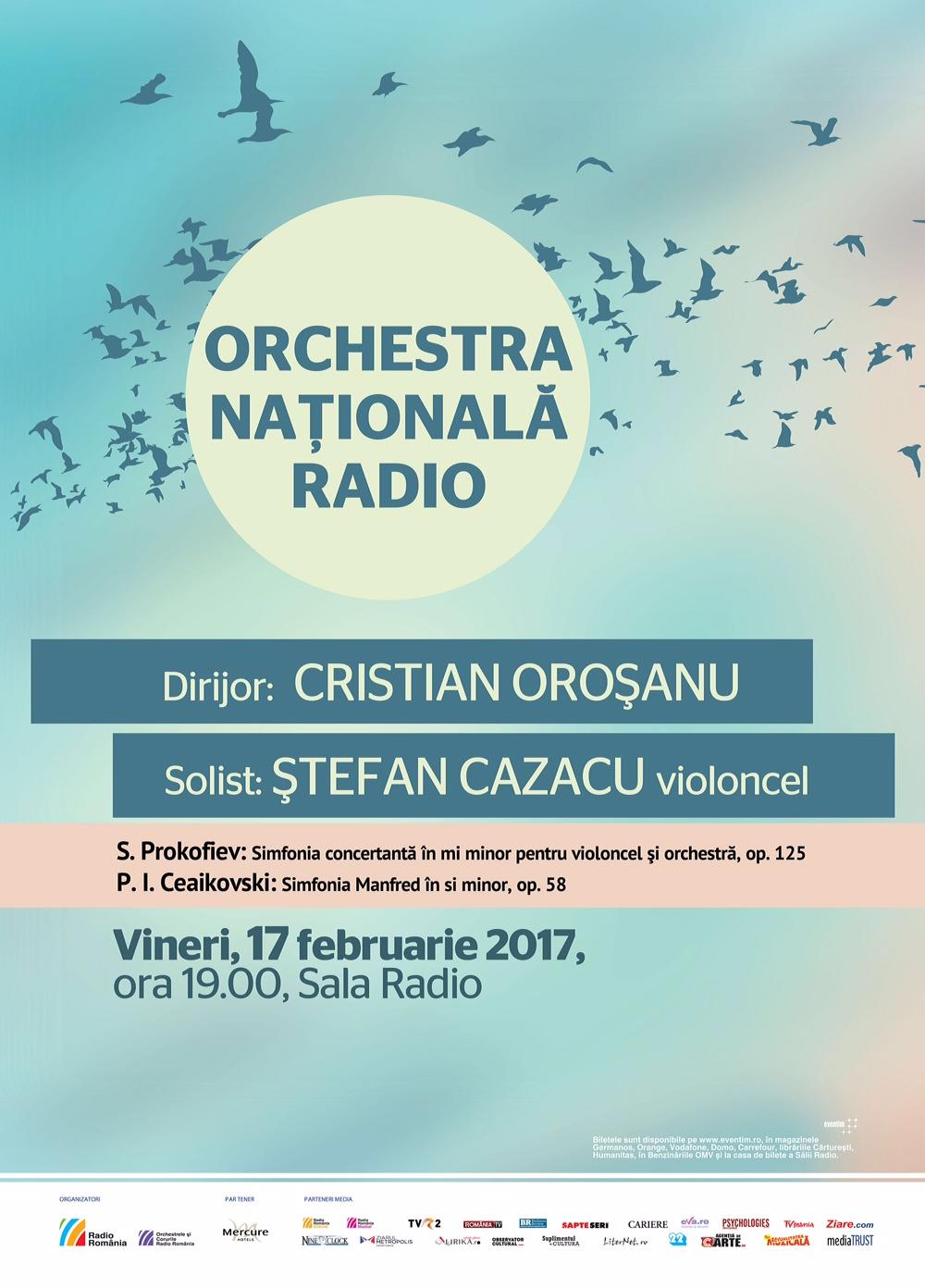 Prokofiev şi Ceaikovski în programul Orchestrei Naţionale Radio