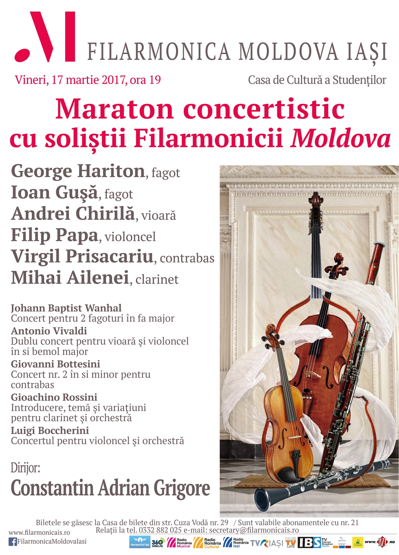 Iași, 17 mar., 19.00: Maraton concertistic cu soliștii Filarmonicii Moldova