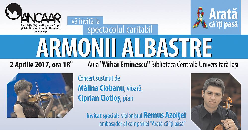 Armonii albastre, eveniment caritabil în beneficiul tinerilor și copiilor cu autism