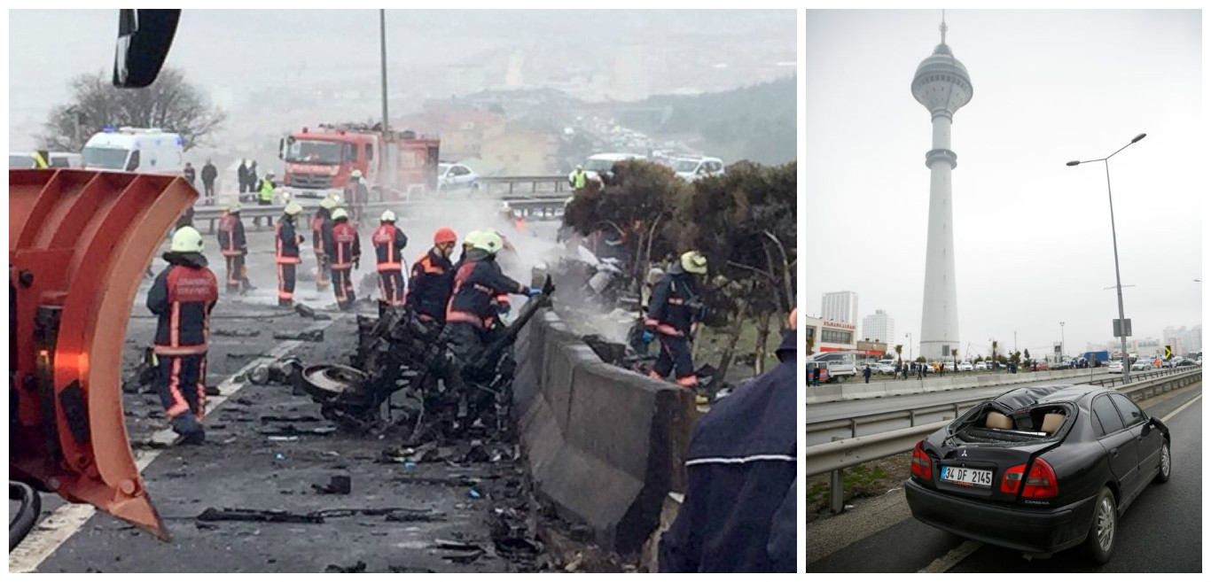 Un elicopter s-a prăbuşit peste o autostradă, în Istanbul