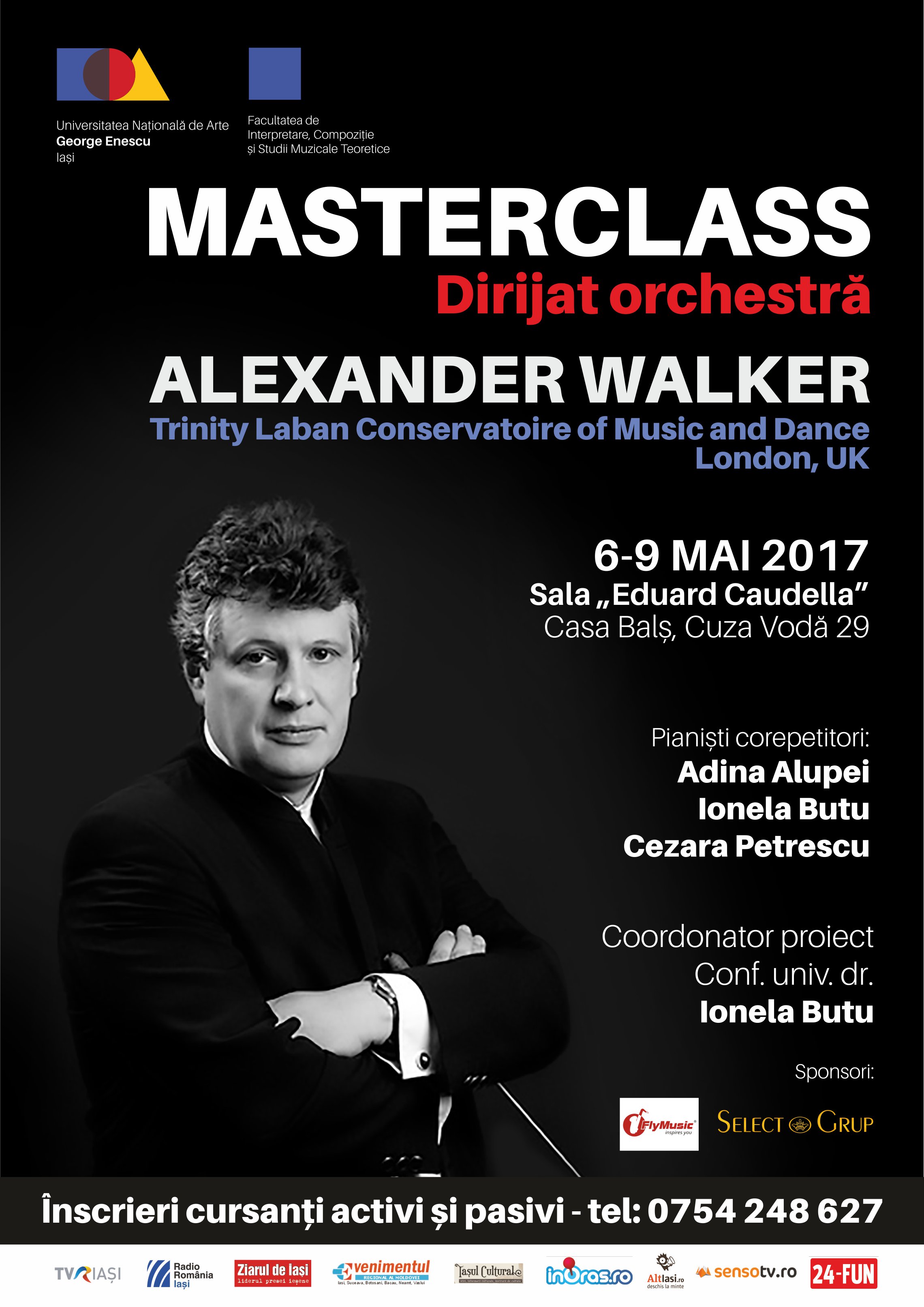 Iași : 6-8 mai, Publicul este invitat să asiste la Cursurile de dirijat cu maestrul Alexander Walker la Universitatea Naţională de Arte George Enescu din Iaşi