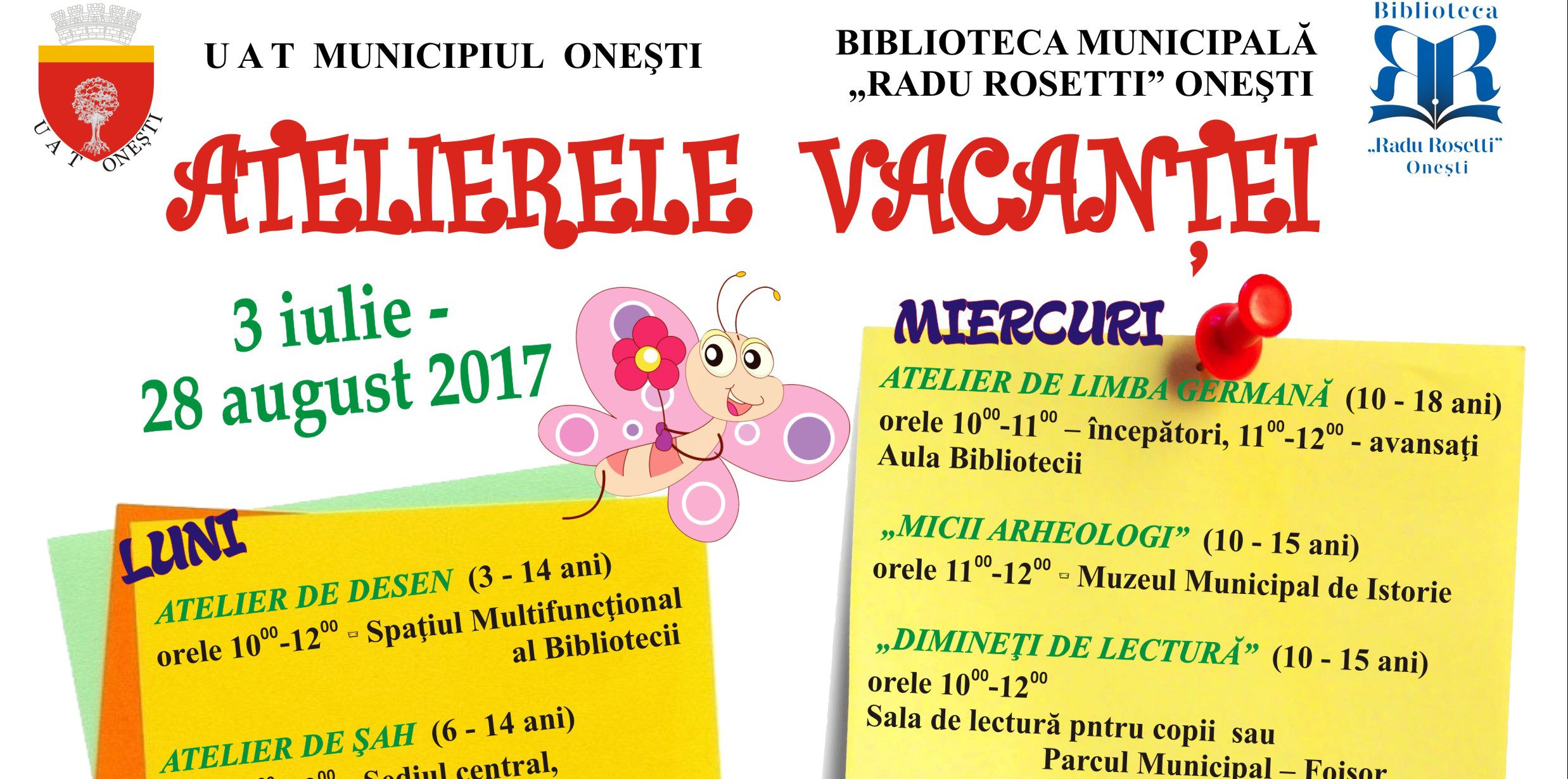 Biblioteca Municipală Radu Rosetti din Oneşti a lansat programul ATELIERELOR DE VACANŢĂ