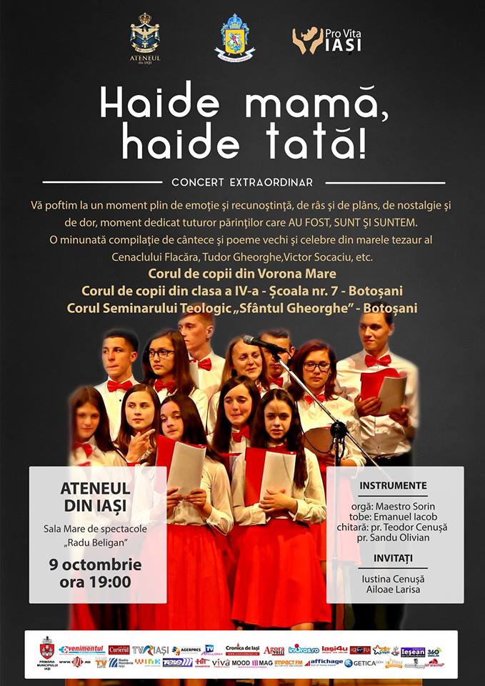 Iaşi: Concert Extraordinar „Haide mamă, haide tată”