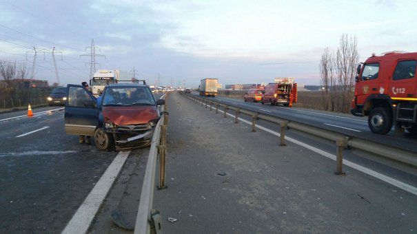 Accident rutier pe Autostrada Bucureşti – Piteşti. Două persoane au fost rănite