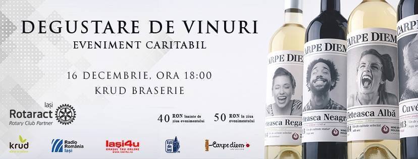 Iaşi: Acţiune caritabilă sub egida „Degustare de Vinuri – Carpe Diem. Wine Shop”