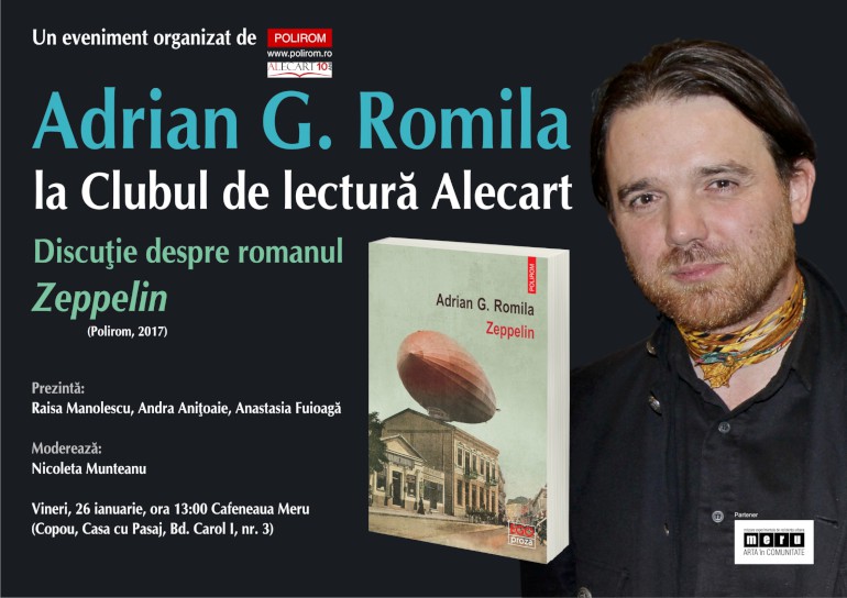 Adrian G. Romila, invitatul Clubului de lectură Alecart/Iaşi