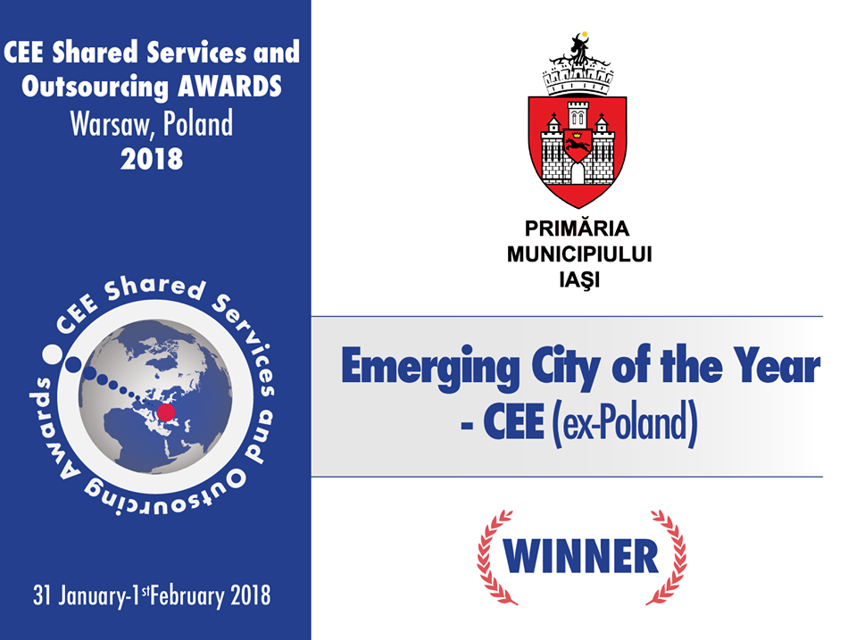 Iașul cucerește titlul de orașul anului pentru dezvoltarea industriei IT și Outsourcing din Europa Centrală şi de Est