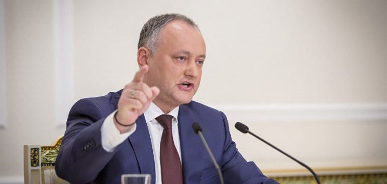 Preşedintele Republicii Moldova, Igor Dodon: Unirea înseamnă război civil