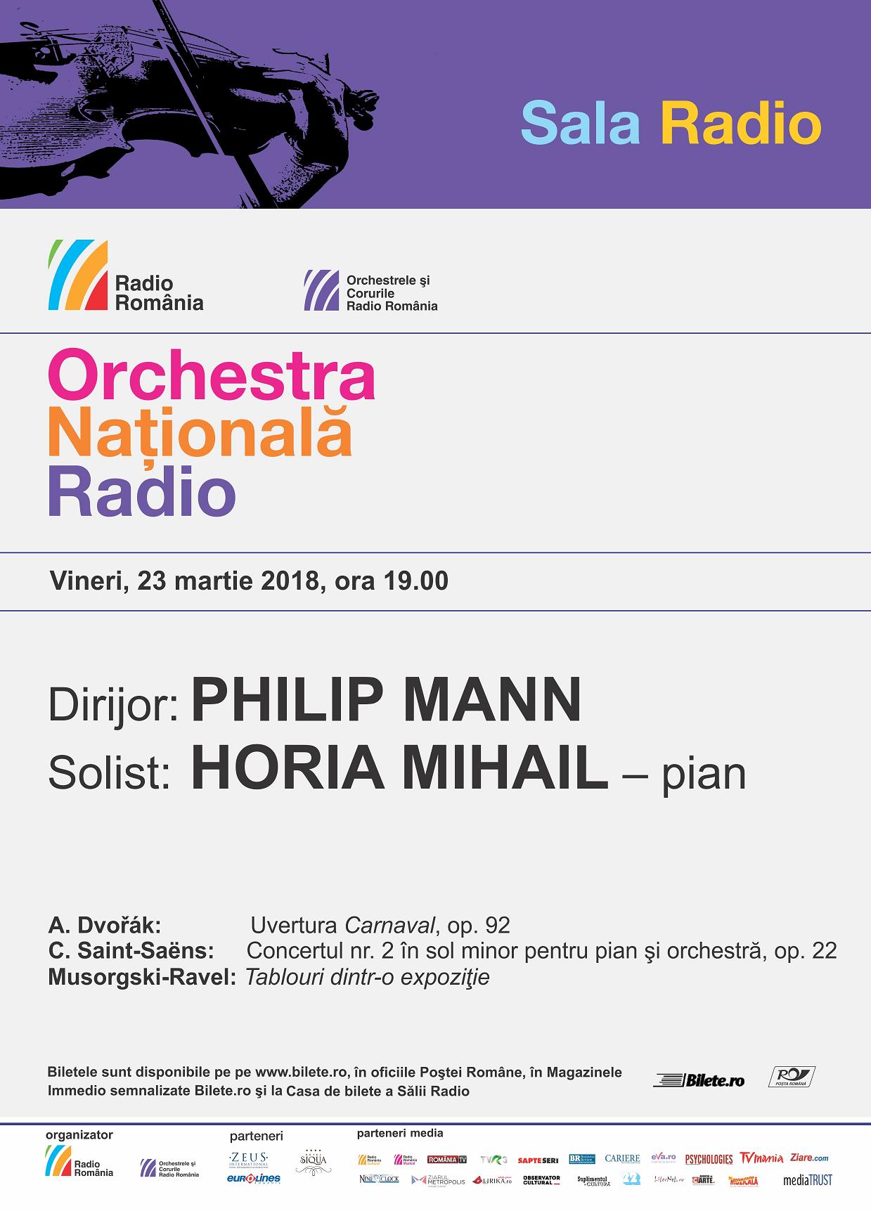 Pianistul Horia Mihail în concert alături de Orchestra Naţională Radio