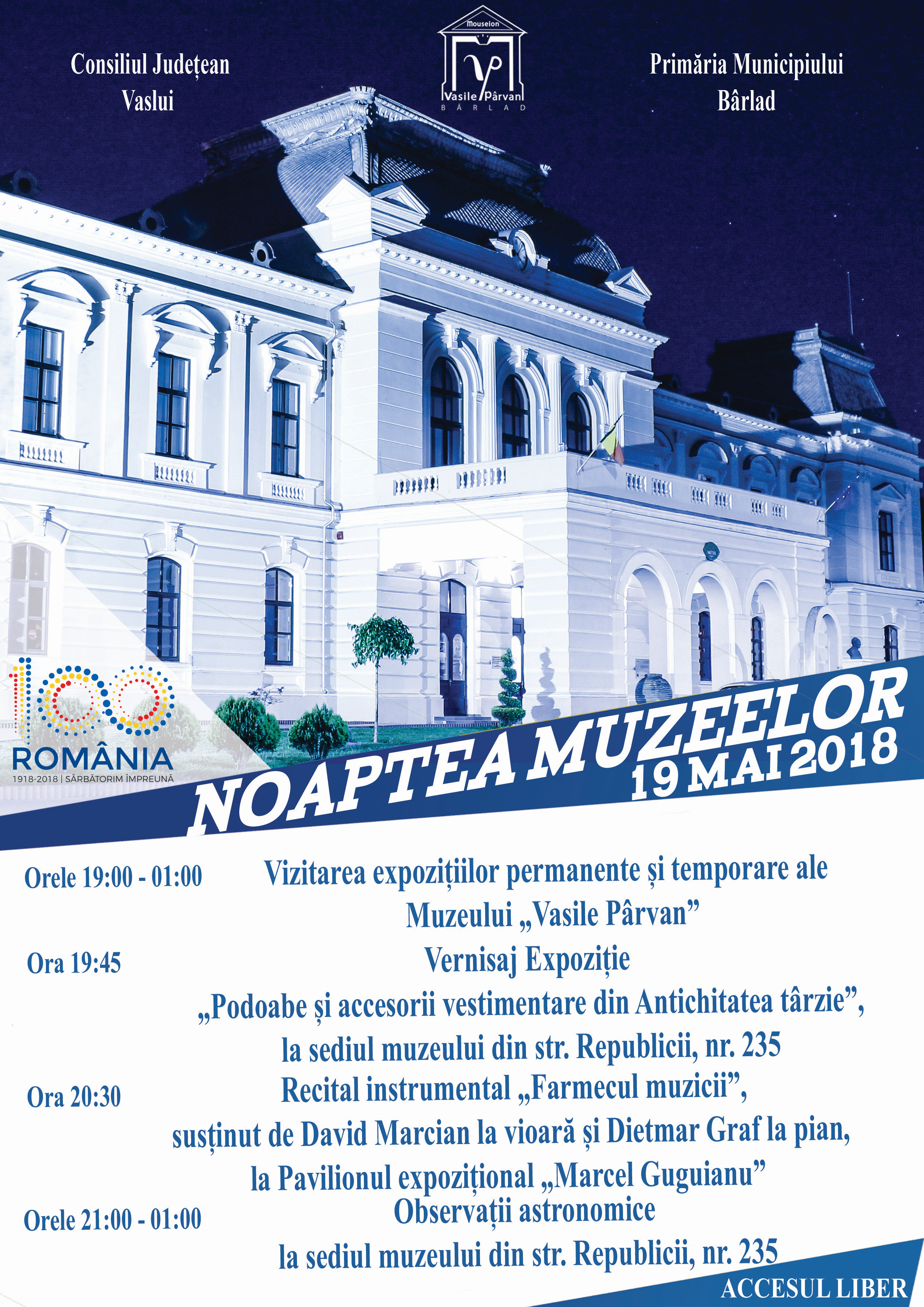 „NOAPTEA MUZEELOR” la Bârlad (19 mai 2018)