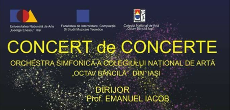 CONCERT de CONCERTE susținut de Orchestra Simfonică a Colegiului Național de Artă „Octav Băncilă”