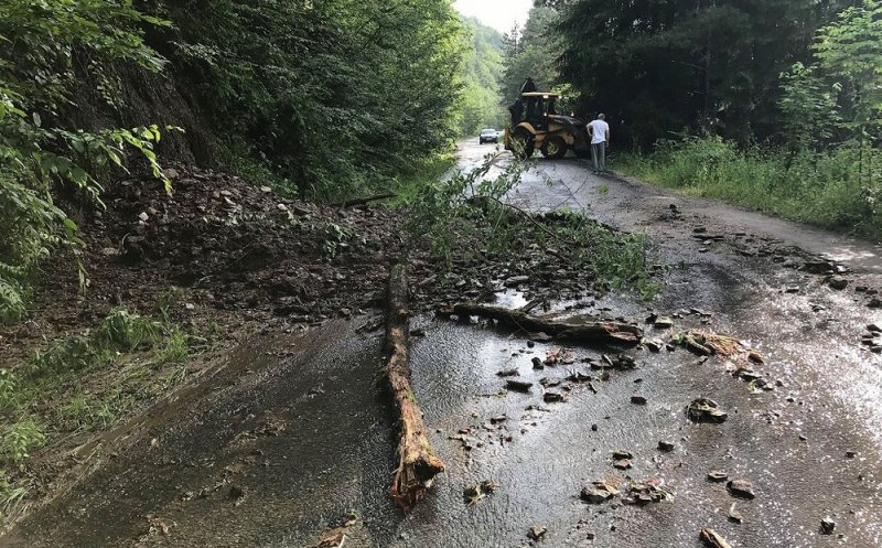 Neamţ: Circulaţia rutieră a fost blocată pe DN 15, din cauza unor arbori căzuţi pe carosabil