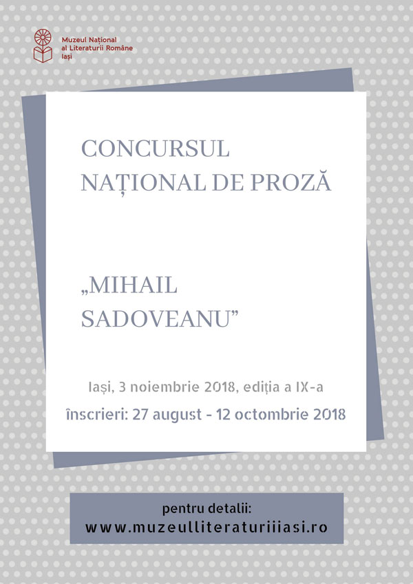 Concursul Național de Proză „Mihail Sadoveanu” 2018