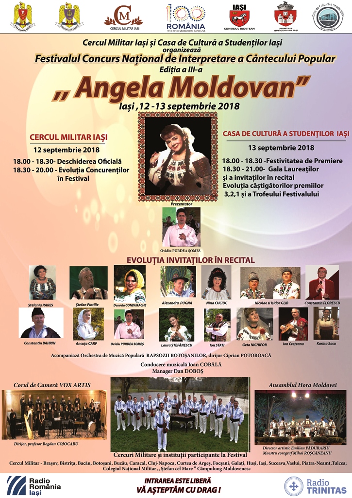 Festivalul concus de interpretare a Cântecului Popular – Ediția a III-a – „Angela Moldovan”