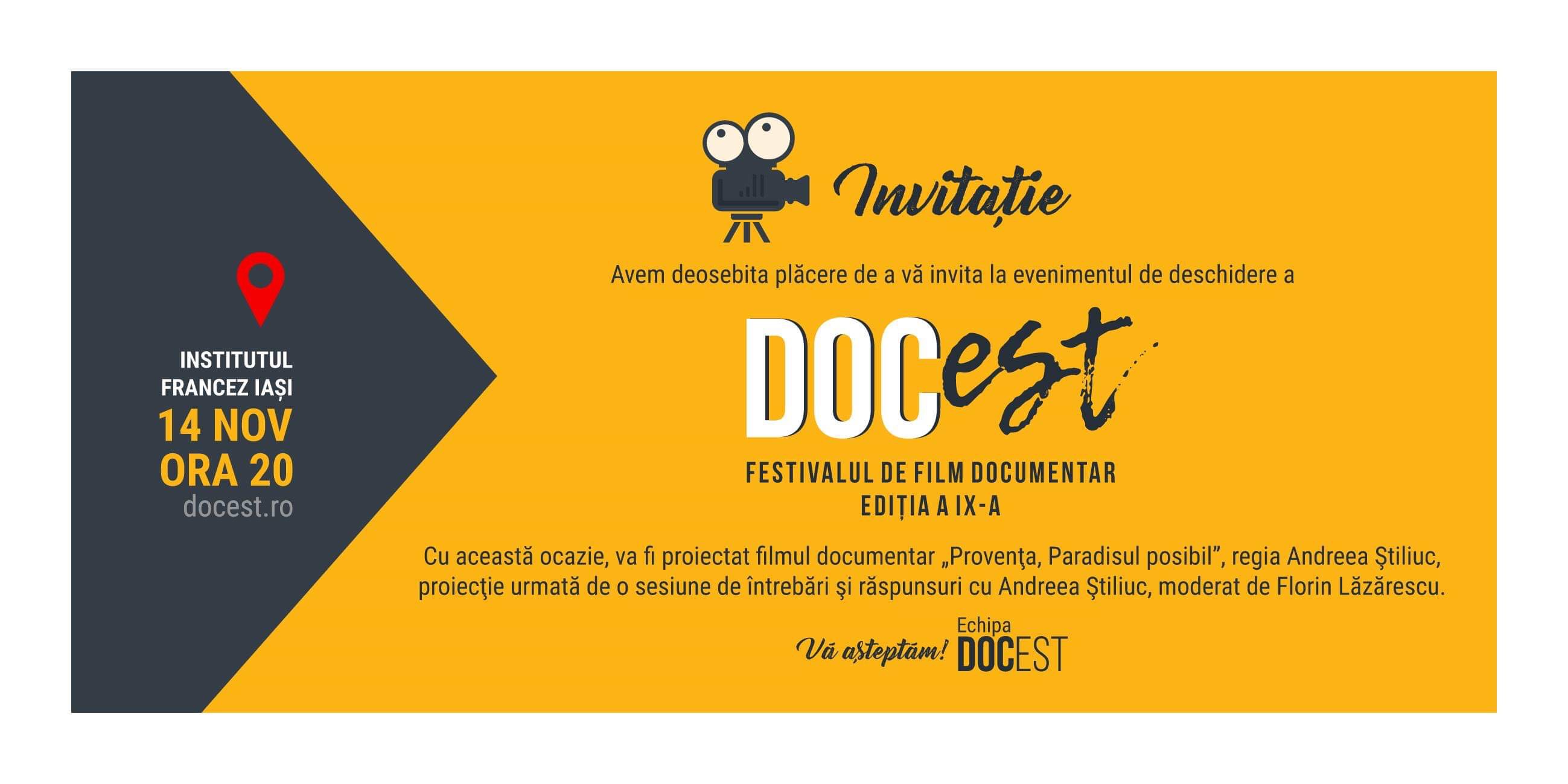 (AUDIO) Cea de-a 9-a ediţie a Festivalului de Film Documentar “Doc Est”, la Iaşi