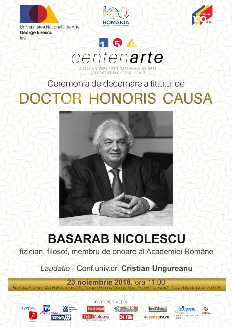 Basarab Nicolescu – Decernarea titlului Doctor Honoris Causa de către Universitatea Națională de Arte „George Enescuˮ din Iași