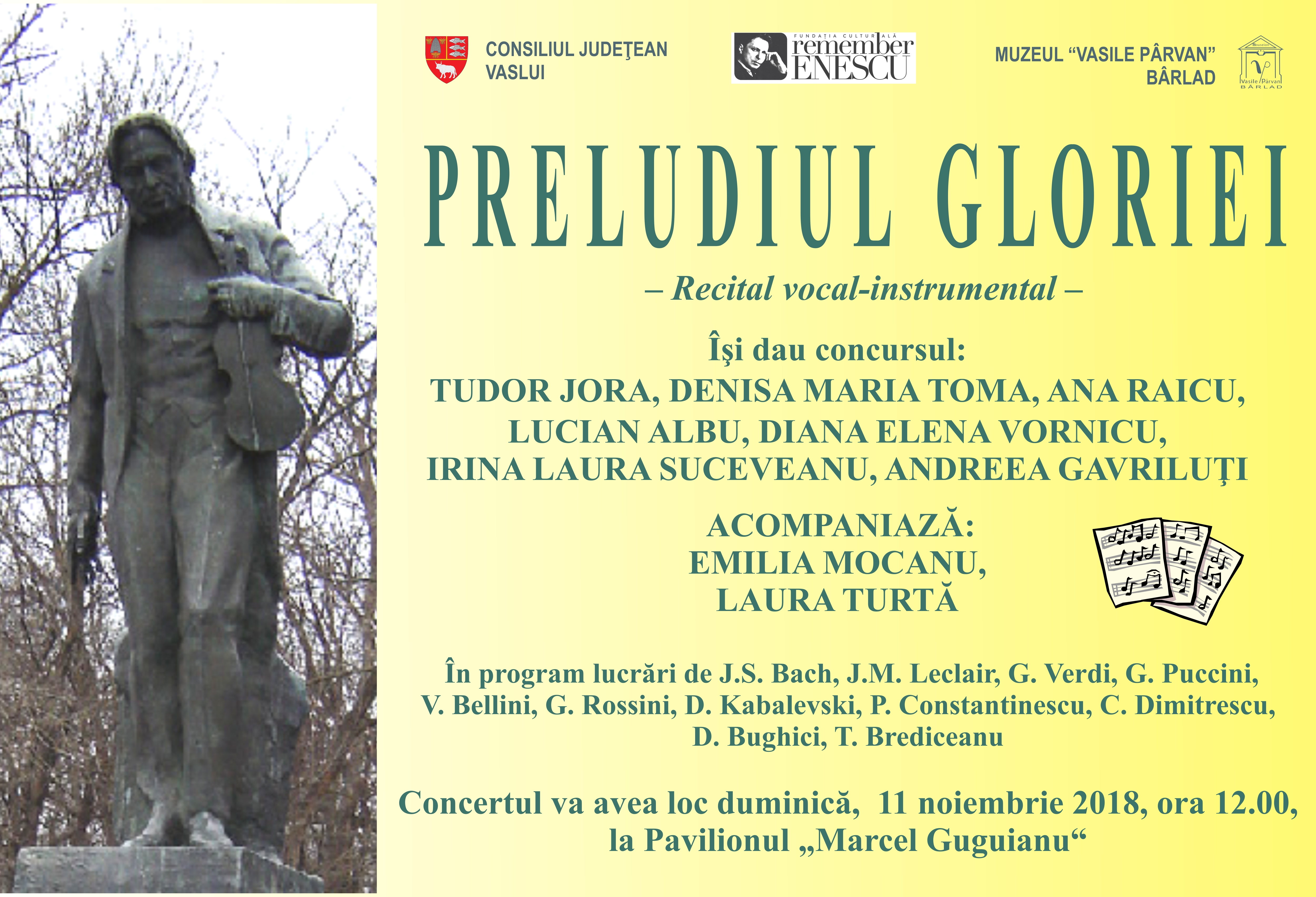 Recital Vocal Instrumental „Preludiul Gloriei” din cadrul Festivalului Național „REMEMBER ENESCU”