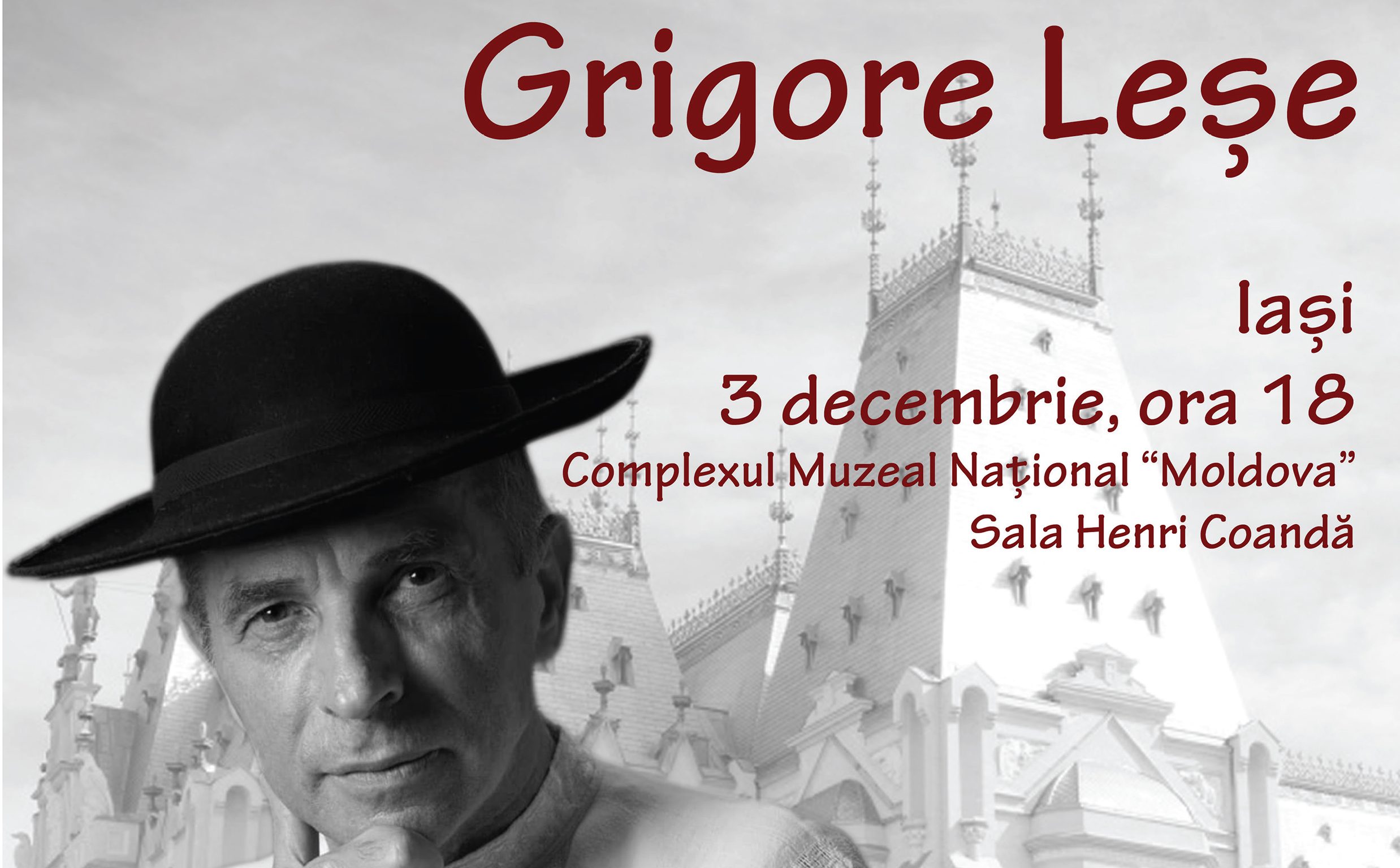 CONCERT CARITABIL – GRIGORE LEȘE – 3 decembrie 2018, de Ziua Persoanelor cu Dizabilități