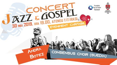 Iaşi: Concert caritabil Jazz & Gospel – Andra Botez si Consensus Choir din Suedia