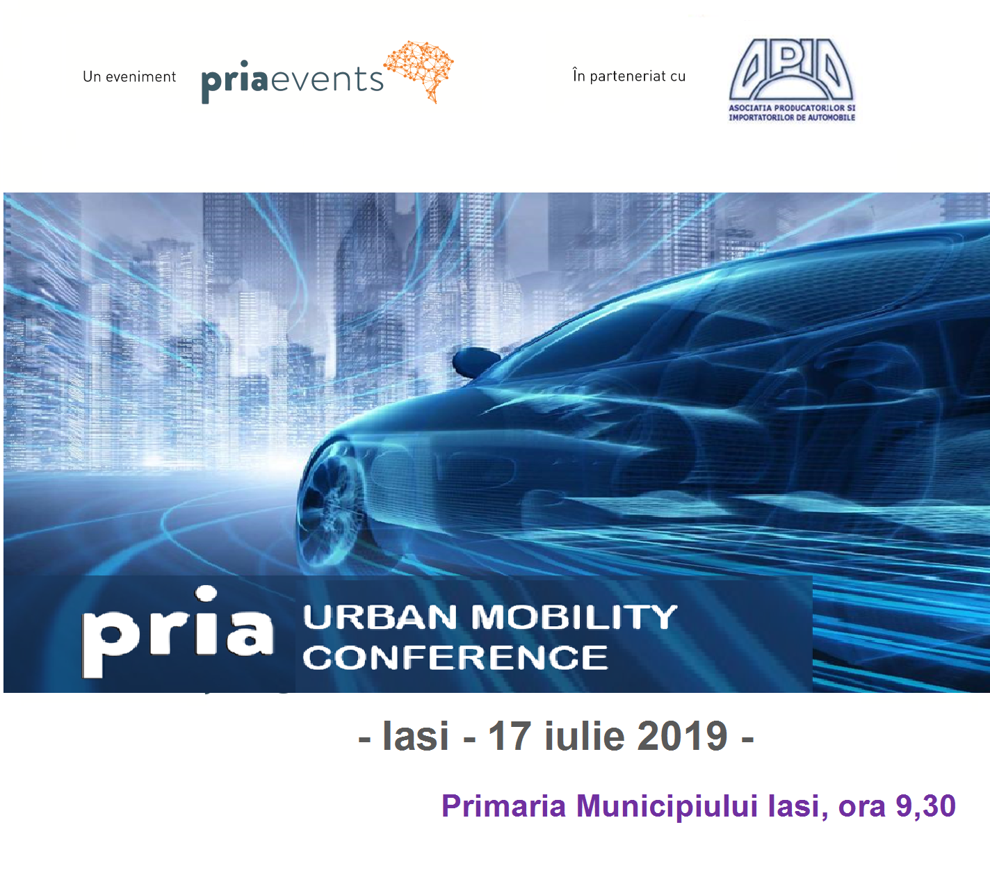 Mobilitatea urbană sustenabilă va fi cel mai important subiect dezbatut la Iași în cadrul PRIA Urban Mobility Conference în 17 iulie 2019