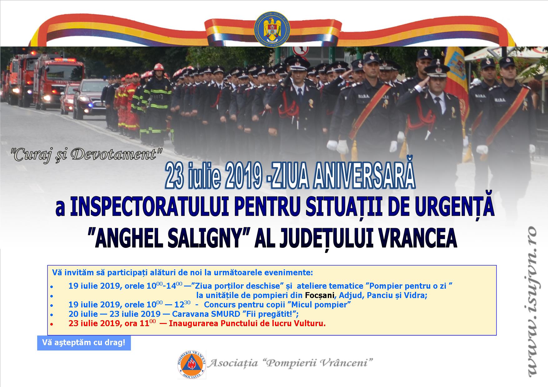 Activităţi de celebrare a Zilei aniversare a I.S.U. Vrancea