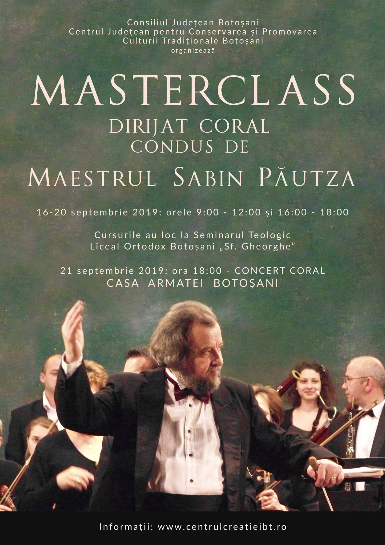 Botoşani, 21 sept., ora 18:00, CONCERT CORAL la CASA ARMATEI, dirijor SABIN PĂUTZA