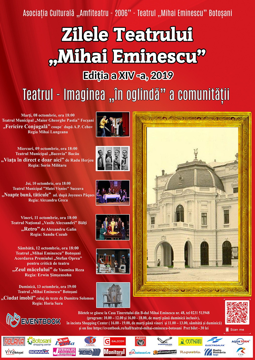 Zilele Teatrului ”Mihai Eminescu” din Botoșani. Concluzii la ”Bună dimineața” cu Alex Aciobăniței şi interlocutorii săi – 14.10.2019.