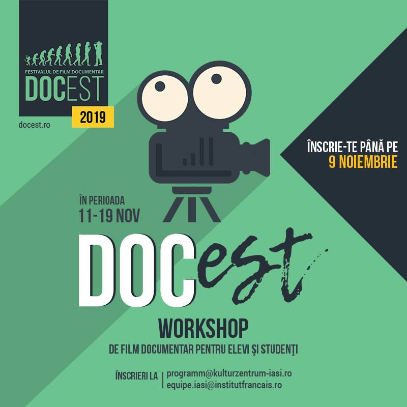 DocEst Workshop-uri de film pentru liceeni și studenți, 11-14.11.2019 și Festivalul de Film Documentar DocEst, a X-a ediție, 20-24.11.2019, în prim plan la ”Bună dimineața” – 11.11.2019.