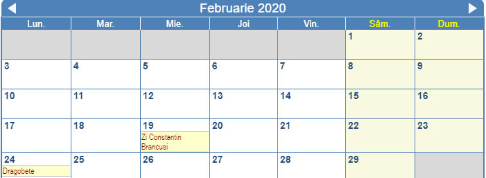 28 februarie / Filă de calendar