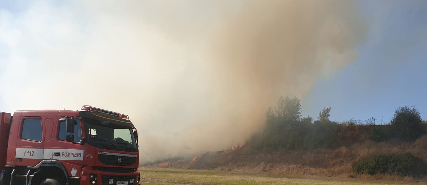 Botoşani: Aproximativ 35 hectare de vegetaţie uscată, afectate de incendii