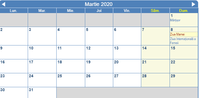 4 martie / Filă de calendar