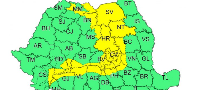 Vremea se răcește accentuat. Cod galben de ninsori și viscol