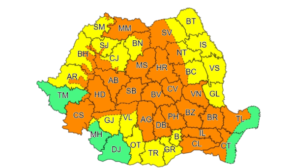 ANM a emis o nouă informare meteo de instabilitate atmosferică accentuată