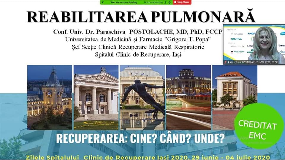 TEMA ZILEI: „Reabilitarea respiratorie: cine, când, unde”, eveniment organizat cu prilejul Zilelor Spitalului Clinic de Recuperare Iași