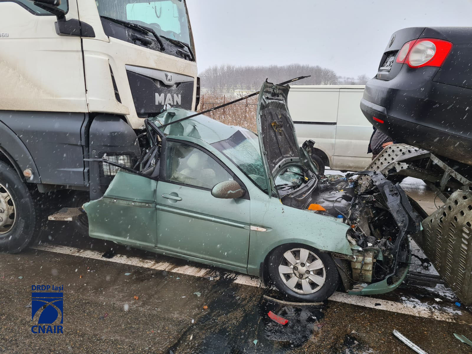 (FOTO) IAŞI: Accident rutier pe DN 28, Lețcani – Valea Lupului