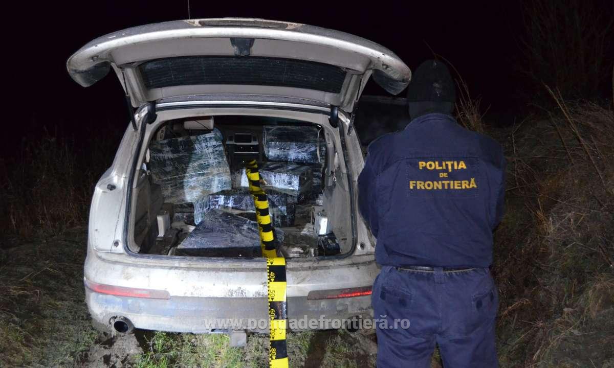 Ţigări de contrabandă de peste 266.000 lei, reţinute cu focuri de armă la frontiera de est